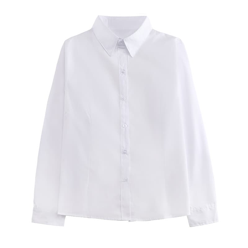 Women's white long sleeve shirt