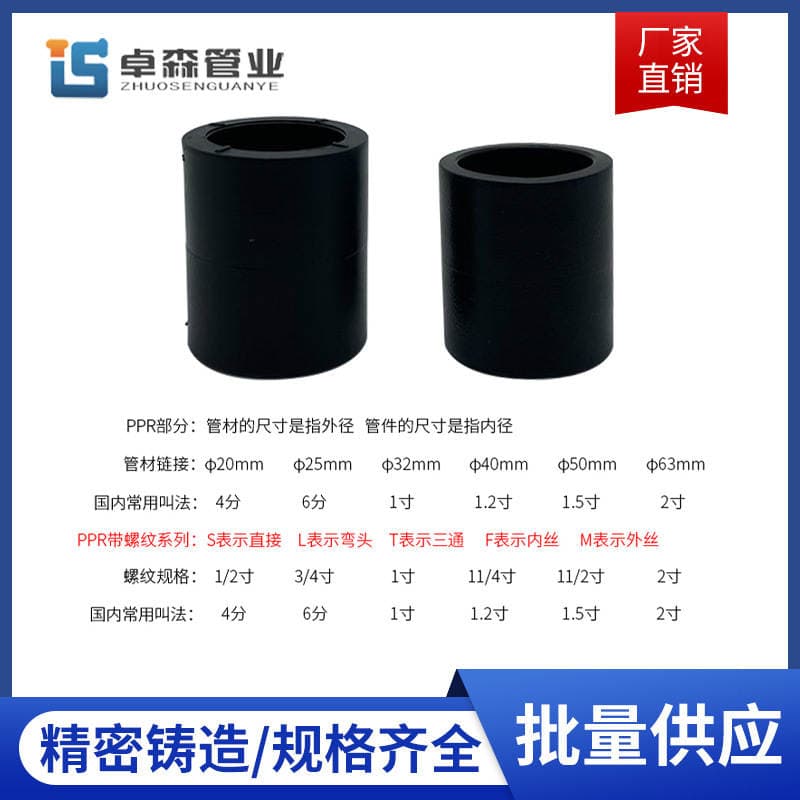 PE socket type pipe fitting PE socket type equal diameter direct S20-110 socket type PE pipe fitting new material fittings 4