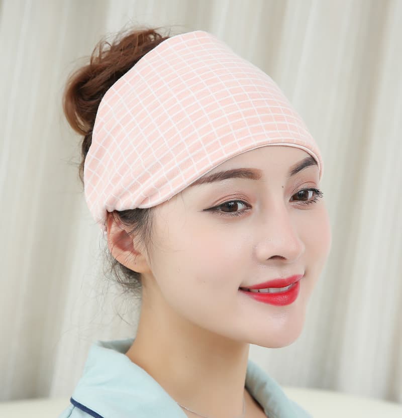 Colored cotton orange checkered headscarf (four seasons)