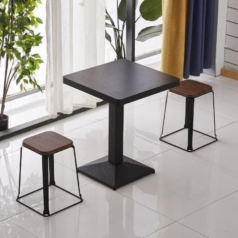Camel black embossed table and two stools