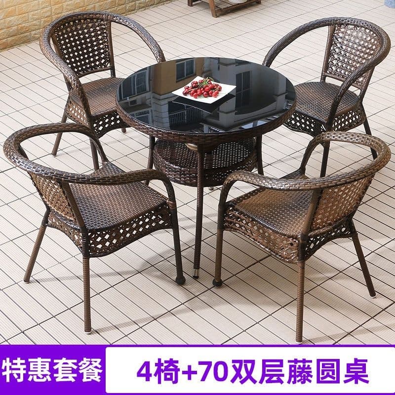 70 double-layer round table + 4 chairs (with cushions included)