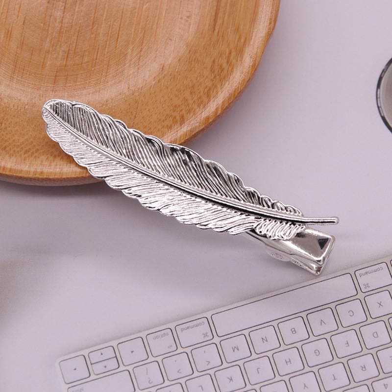 New Product Promotion Antique Handmade Hanfu diy Headwear Material Duckbill Clip Side Clip Brass Hairpin with Welded Film 3