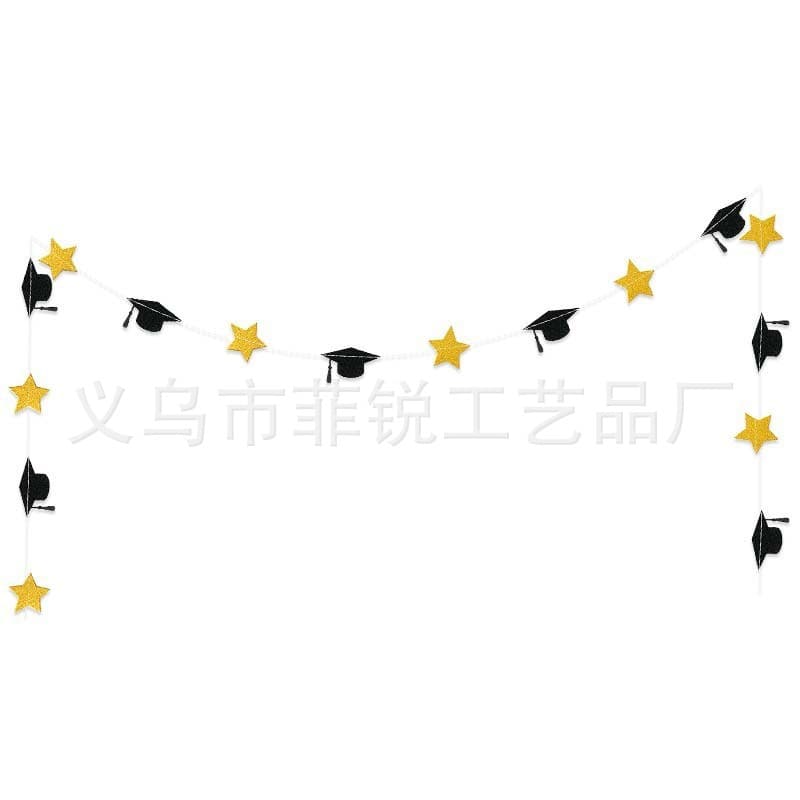Dfq644-1 golden star black doctoral hat 2m latte art