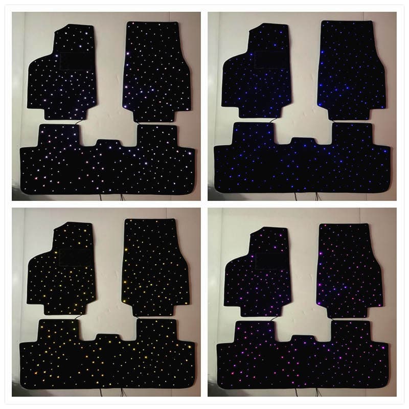 New Tesla Model Y Floor Mats, Model 3-Specific Car Mats with Fiber Optic Starlight Effect 1