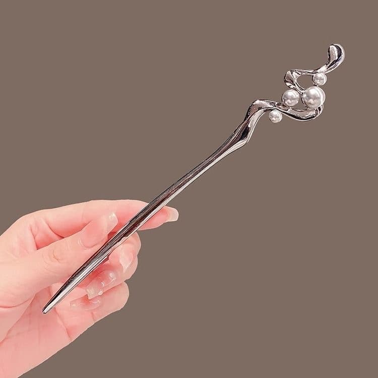 179# Gun Black Alien Pearl Hairpin