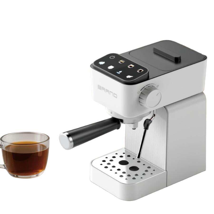Kiçik yarı-avtomatik İtalyan espresso qəhvə maşını, ev üçün, buxar və süd köpükləndirici ilə 2