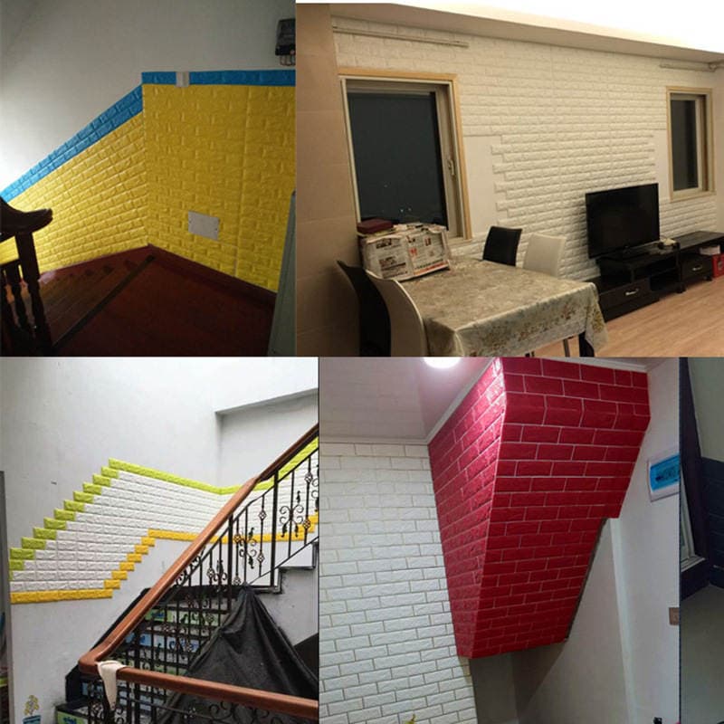 Yataq otağı, qonaq otağı və yataqxana fon divarı üçün özü yapışan 3D divar stikerləri/kağızı 4