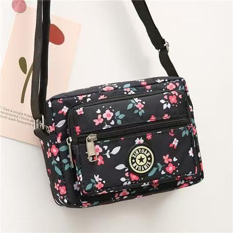 Black floral print