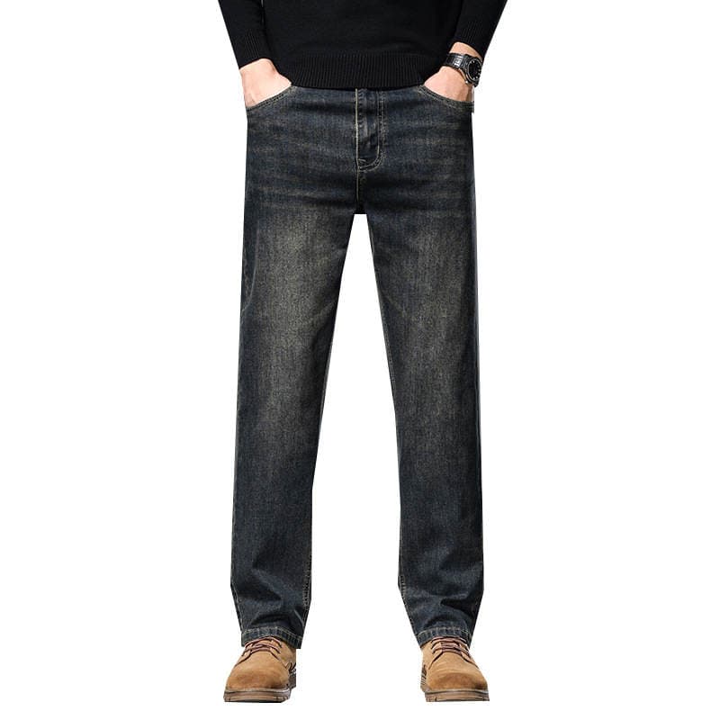 Autumn and Winter Men's Jeans, Loose Straight-Leg Business Dad Pants, 2024 New High-End Middle-Aged Men's Pants for Spring and Autumn 5