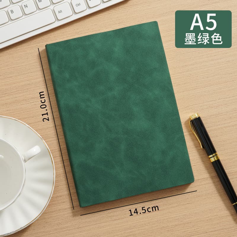 Dark green a5pu leather book/200 pages