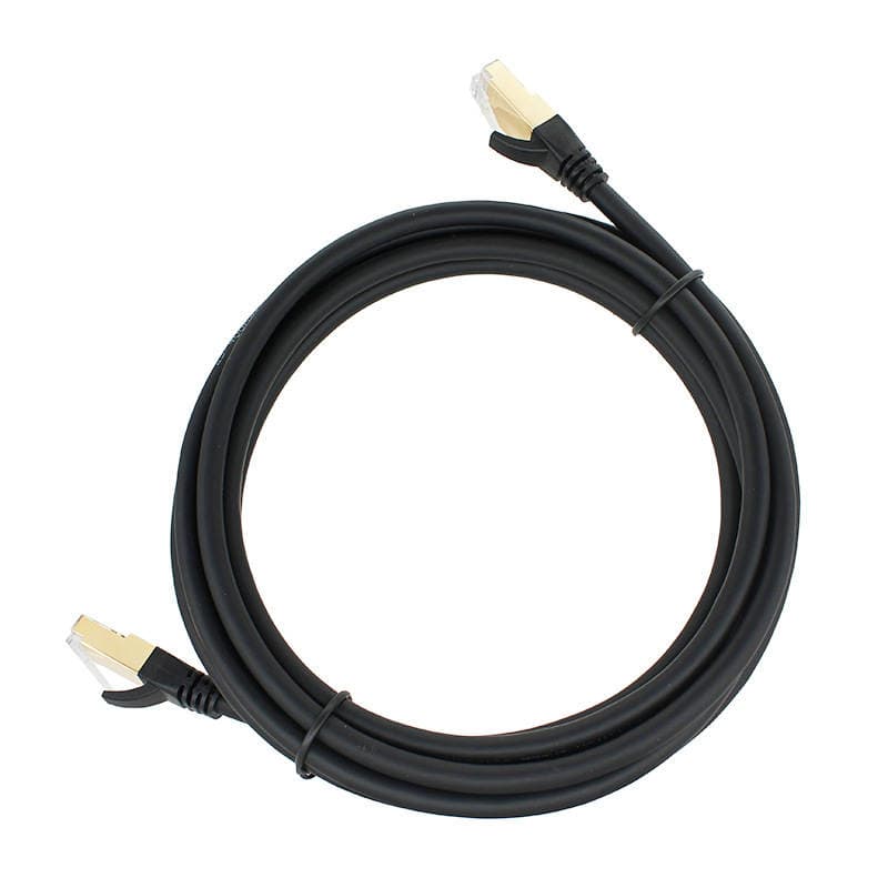 Cat 8 Ethernet patch kabeli, 10 Gigabit, yüksək sürətli, ikiqat ekranlı, məlumat mərkəzləri üçün 5