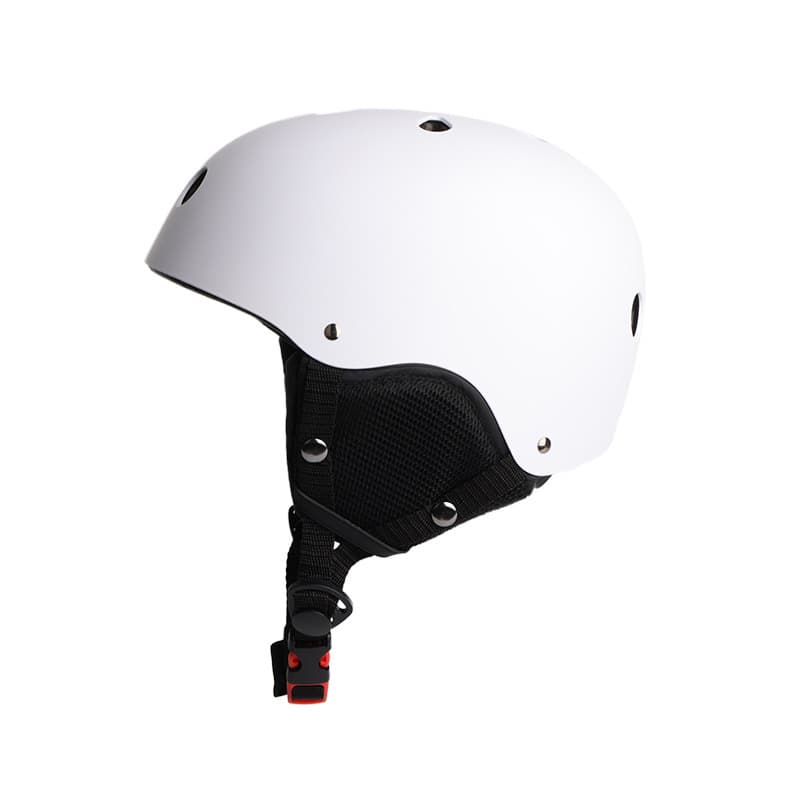 White ski helmet with plum blossom design, size s