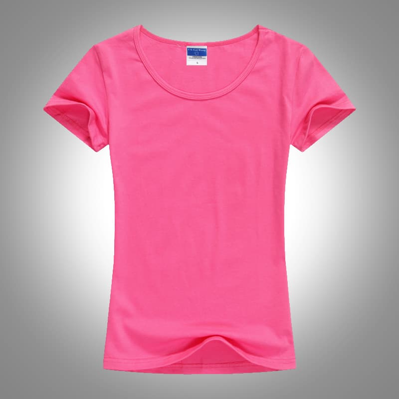 Solid color short sleeve rose red (women's style