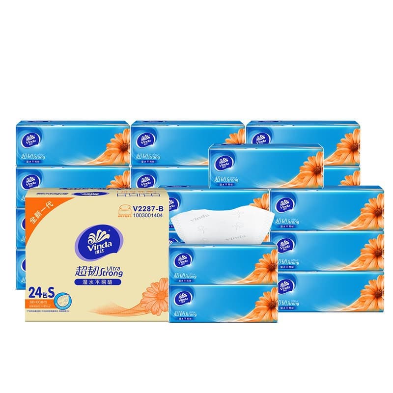 [24 packs/box] vinda super tough 100 draws