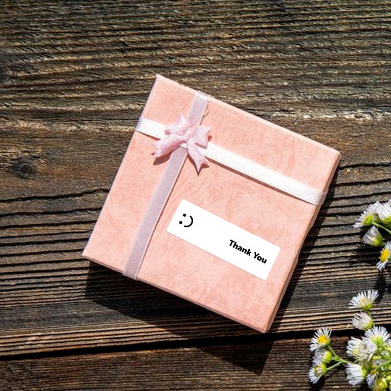 Coated Paper Thank You Stickers, Rectangular Stickers for Gift Box Decoration, Sealing, and Baking 4