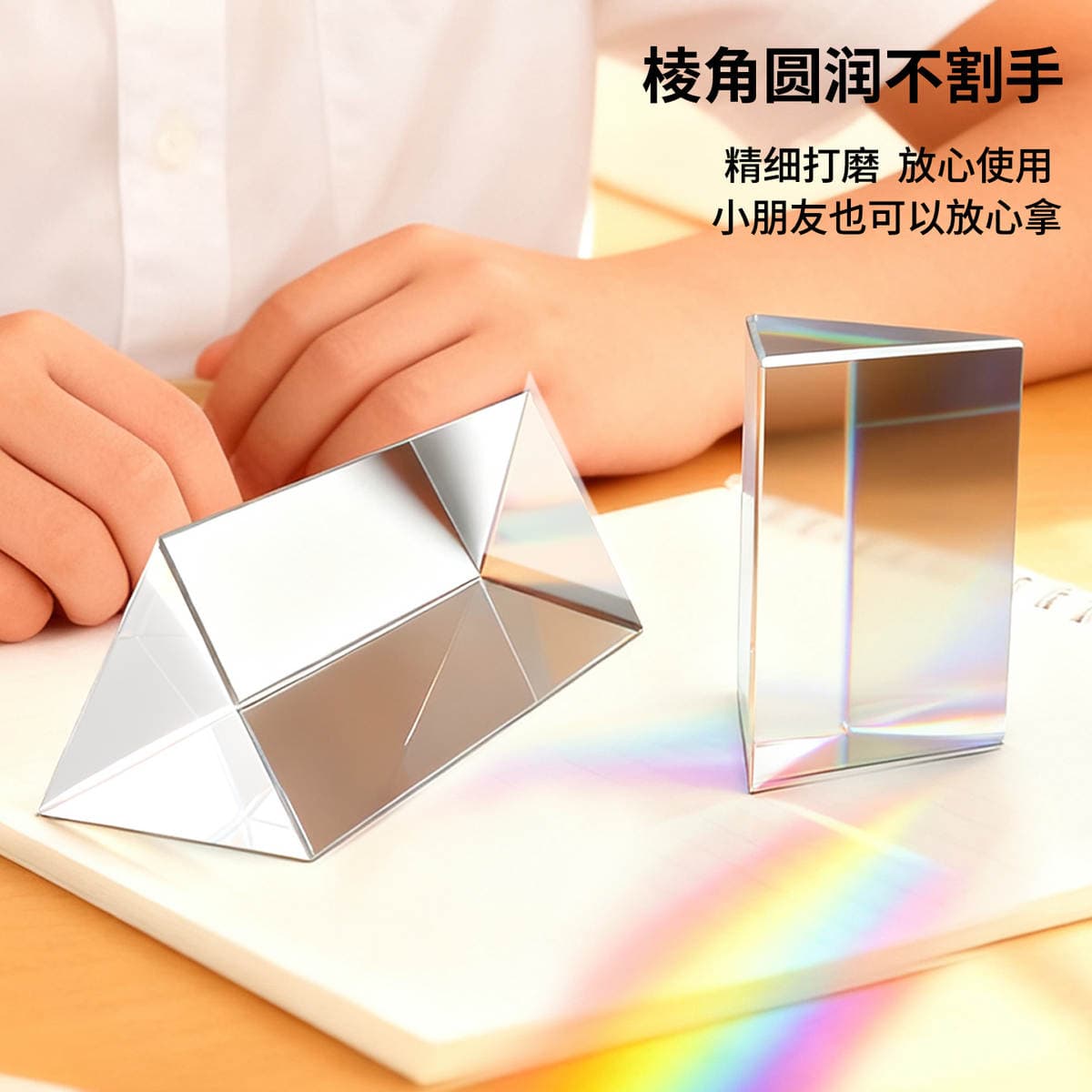 Optical prism refraction mirror splitting prism K9 seven-color rainbow physical optics experiment primary school science teaching aid 3