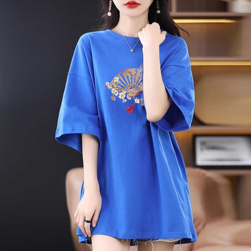 51 royal blue [medium] classical plum blossom fan