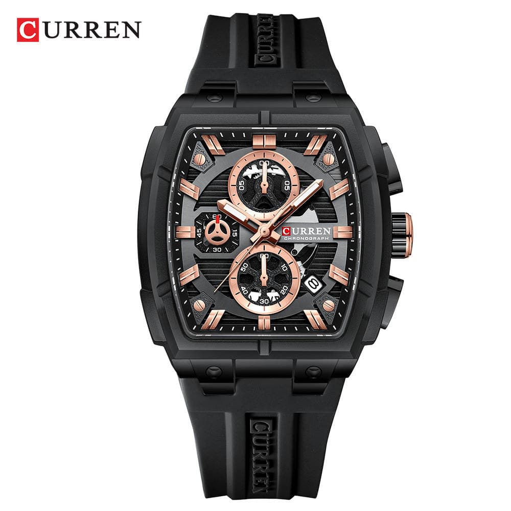 CURREN 8488 Kişi Barrel Formalı Kvars Saatı, Üç Gözlü, Altı Əqrəbli, İdman 3