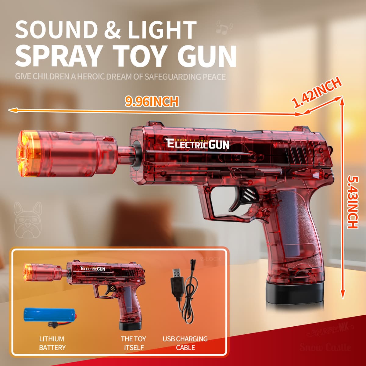 Usp linkage spray version of sound and light gun-transparent red (color box)