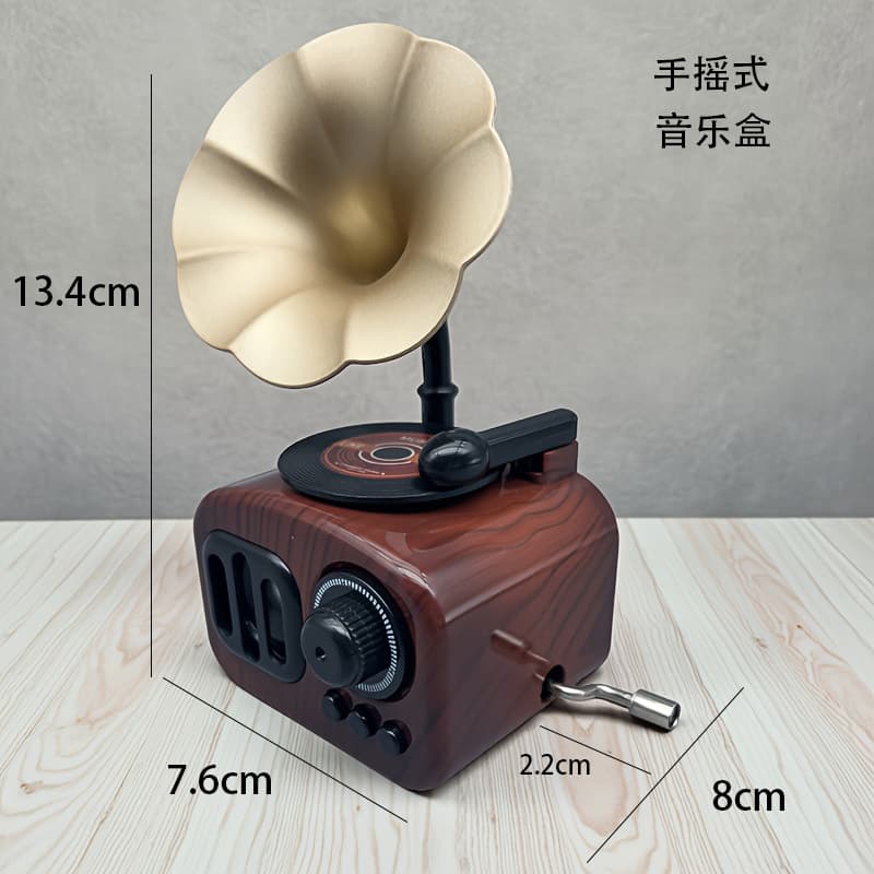 Hand-cranked-brown gramophone 2069 [157g]