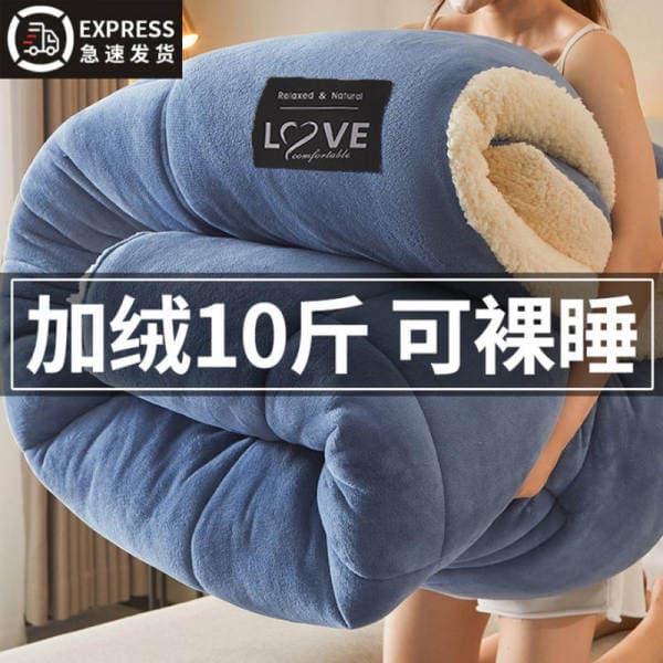 Winter lambswool winter quilt thickened warm fleece-lined quilt quilt core double quilt mattress winter single dormitory bed