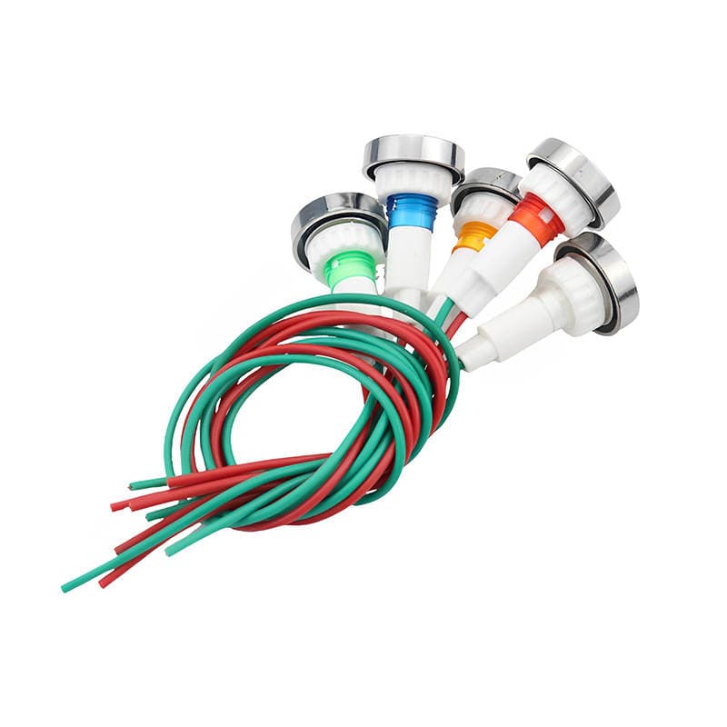 LED with line signal light power indicator DC12V 10mm red Green Yellow Blue White 2