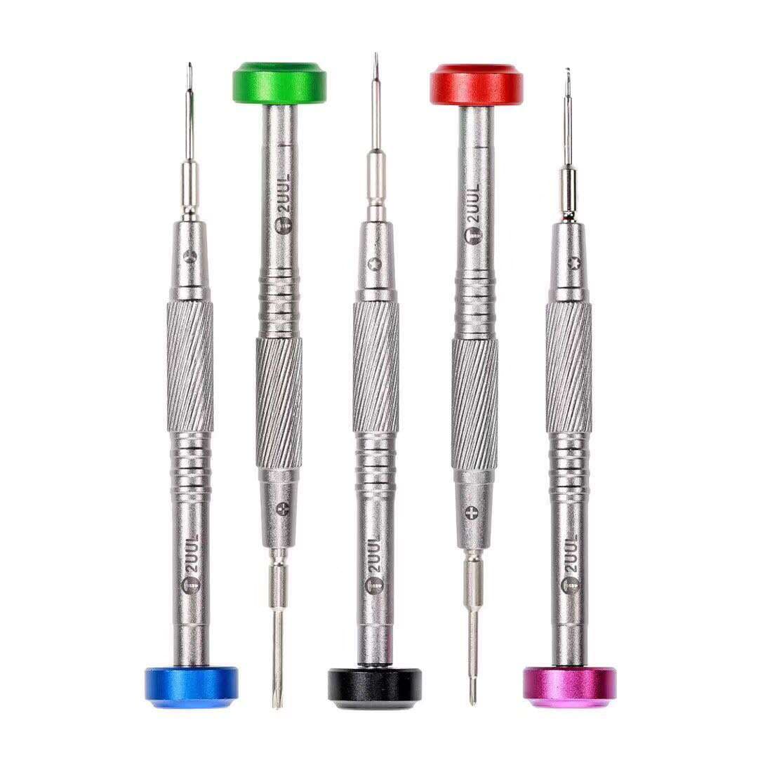 New 2Uul Extra Hard Fly Shaft Screwdriver for Mobile Phone Repair, Triangle, Pentagon, Cross, Hex T2 Screwdriver 2