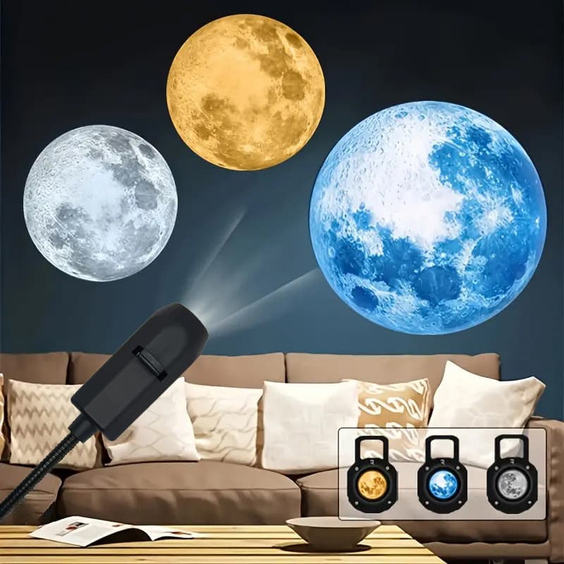 One light, three pictures (moon)