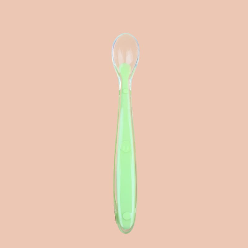 Silicone spoon (smiley face) green single opp bag