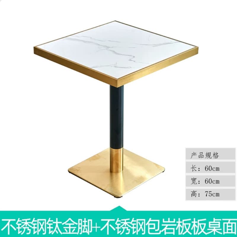 Covered with gold edge snow mountain white 60 square meters + black gold stainless steel feet