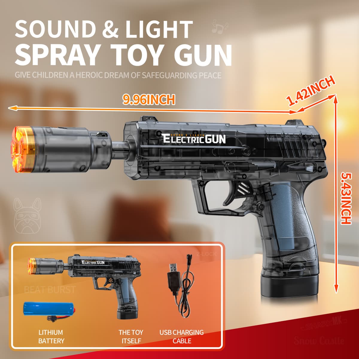 Usp linkage spray version sound and light gun-transparent black (color box)