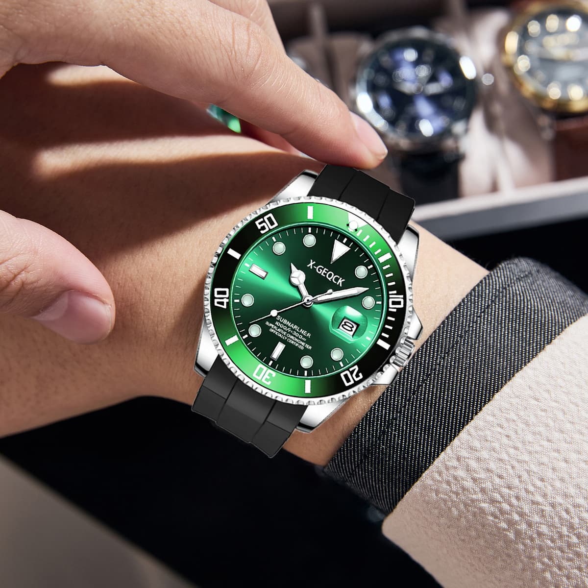 Green silicone band