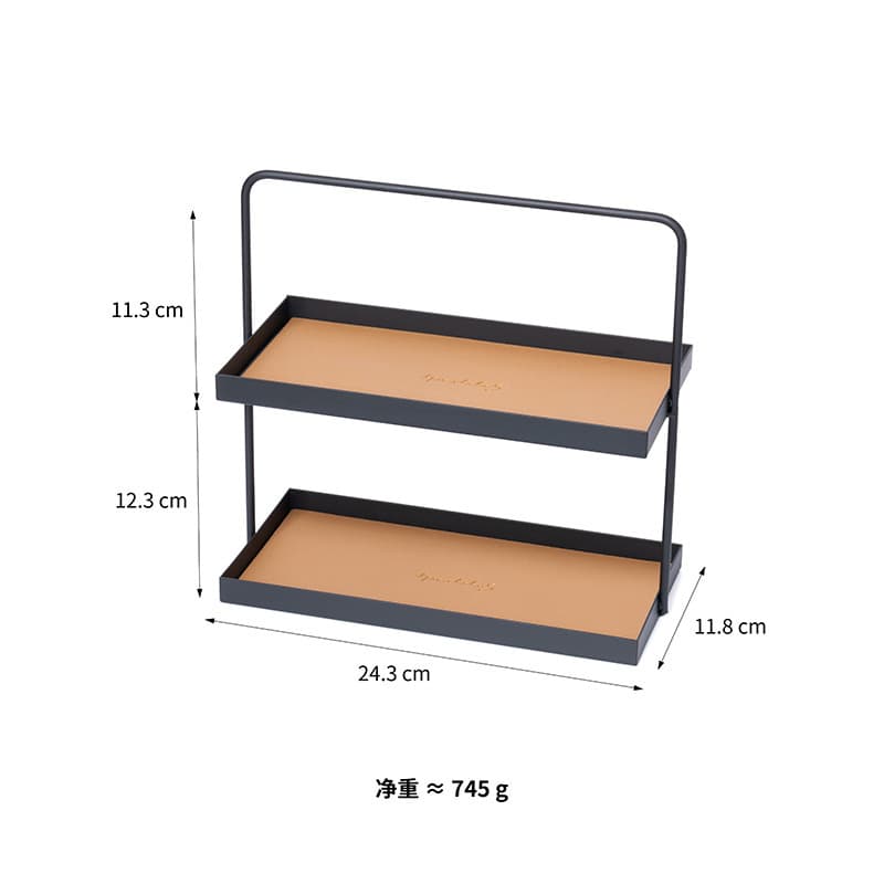 Double layer leather - grown - brown - embossed logo