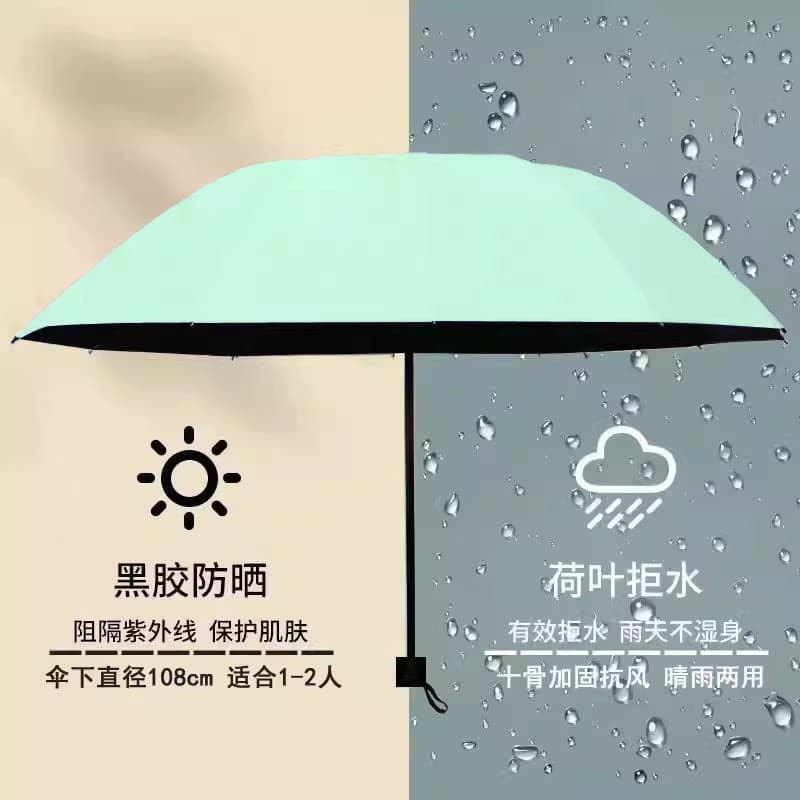 10-bone reinforced vinyl umbrella-double [light green]