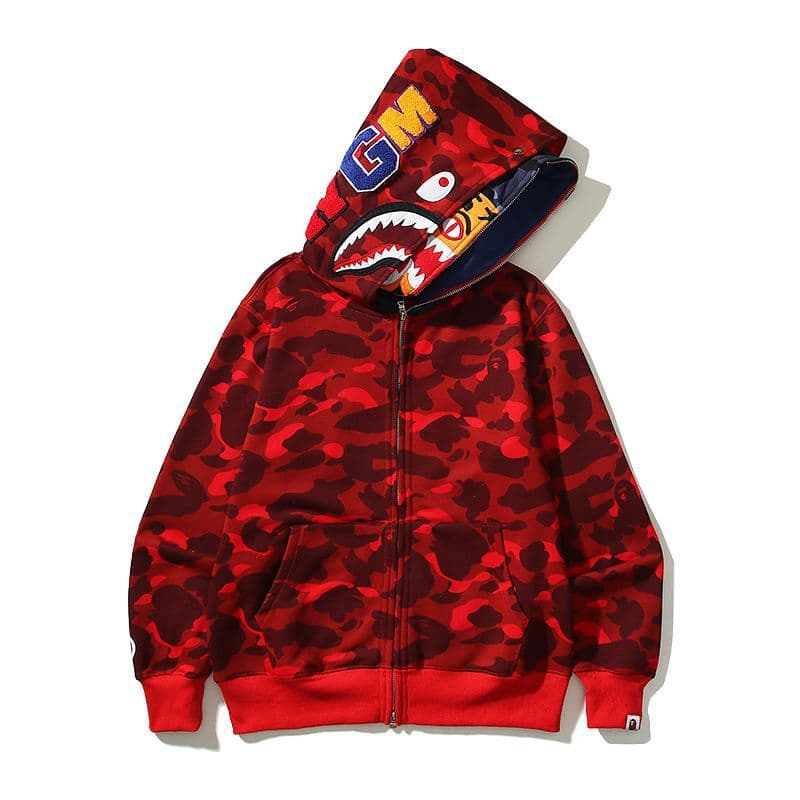 6776 red and blue tiger head double hat
