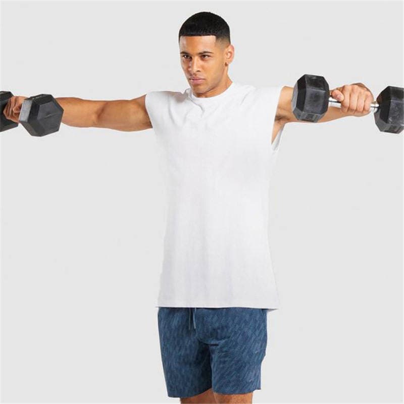 Uniseks boş kəsimli, tez quruyan, bərk rəngli fitnes maykası (yumru yaxalı, geniş çiyinli). 4