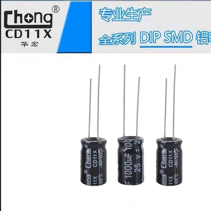 Aluminum Electrolytic Capacitor 25V1000Uf 10*17, Supplied by Huahongchong Manufacturer, Supports Customization 3