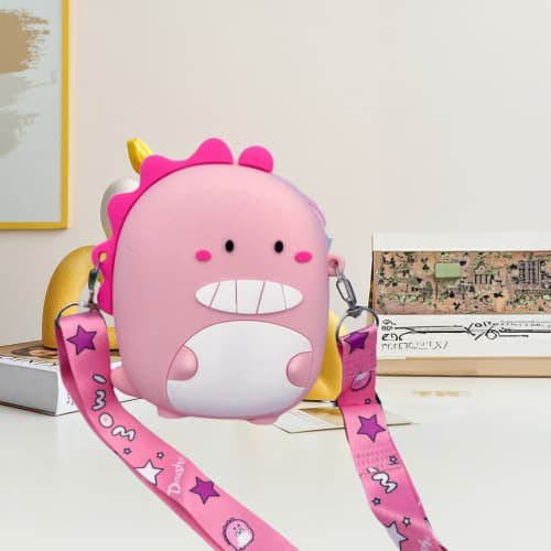 Dinosaur coin purse pink