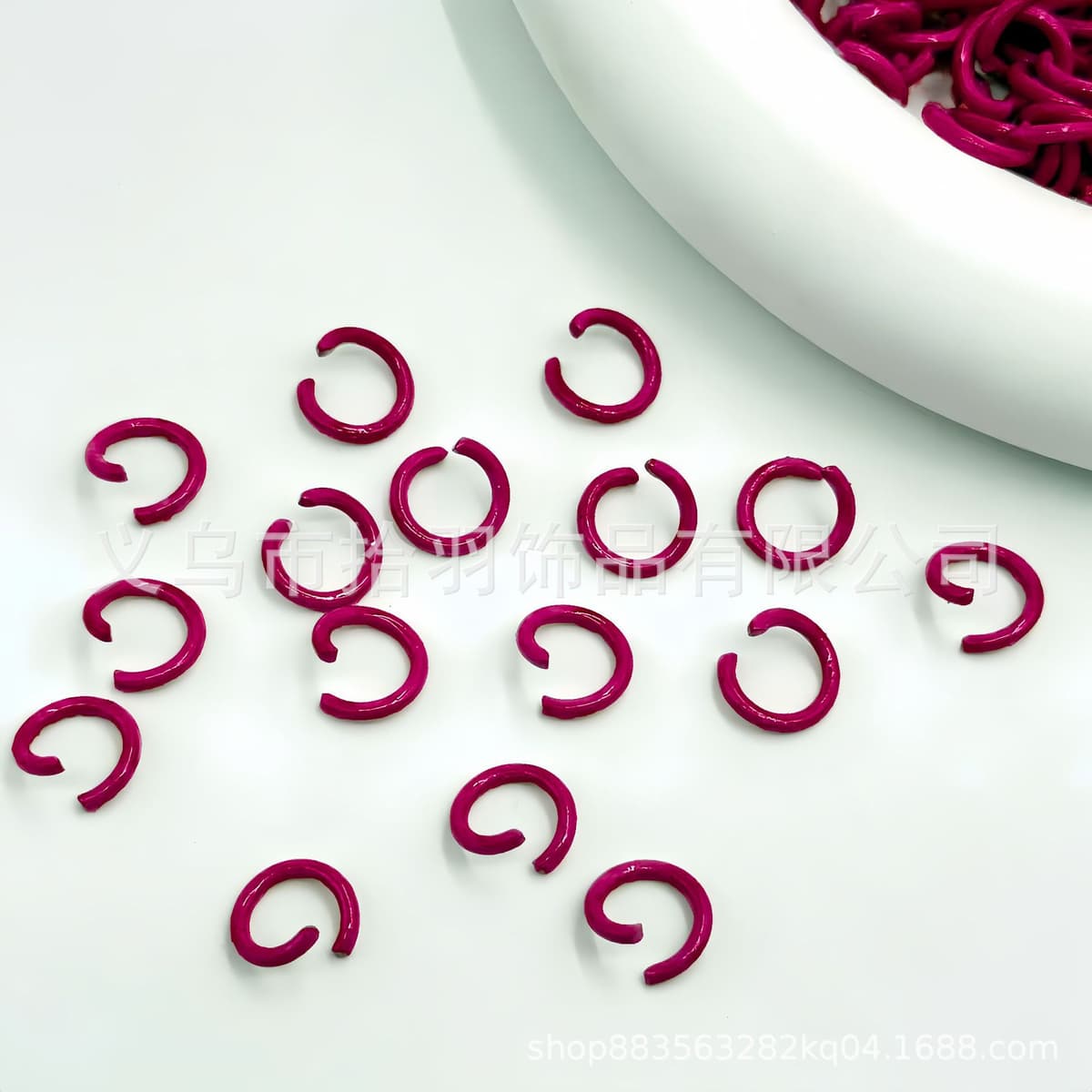 [dark rose red] open ring