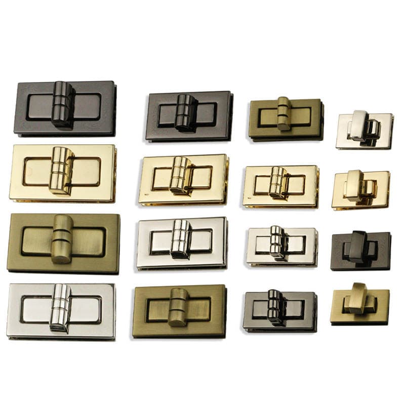 Wholesale luggage hardware accessories small square lock screw lock bag hardware accessories lock light gold silver gun black lock 5