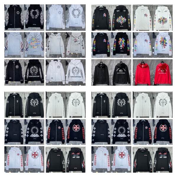 25Ss Correct Version Chrome Hearts Cross Hooded Sweatshirt Versatile Trendy Fashion Wholesale