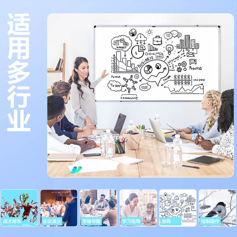 Deli Hanging Whiteboard Wall-Mounted Small Blackboard for Office and Home Use, Children's Doodle Writing Board, Removable Whiteboard Writing Board 4