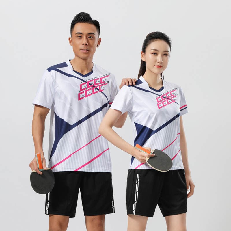 New Style Table Tennis Suit Printing Men's Sports Quick-drying Breathable Competition Team Clothes Women's Printing Children's Badminton Suit 4