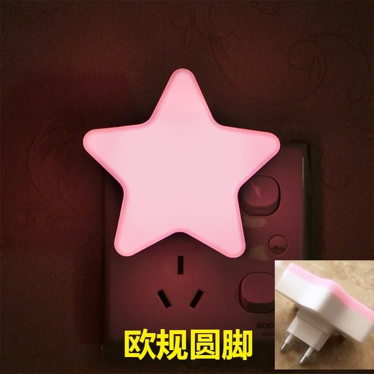 Light-controlled pink star (european plug)