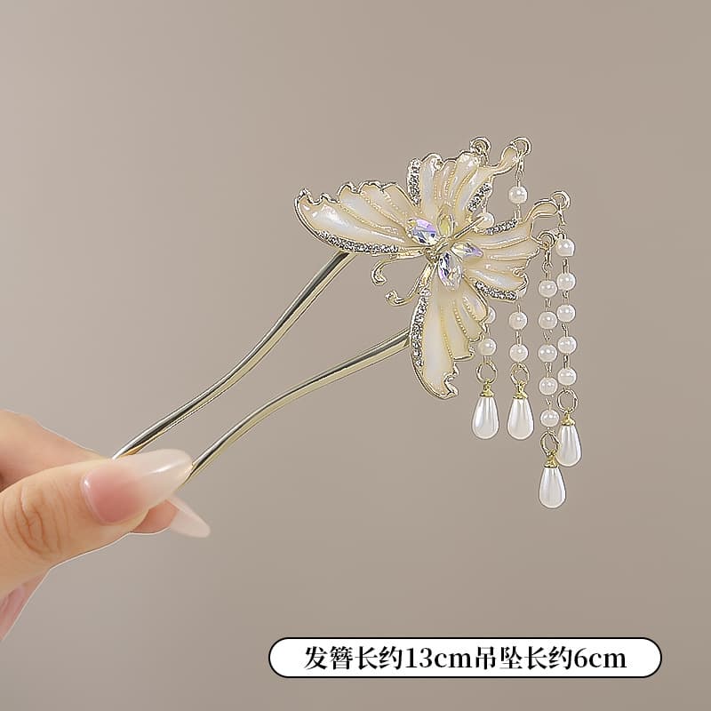 Flash diamond tassel butterfly-gold