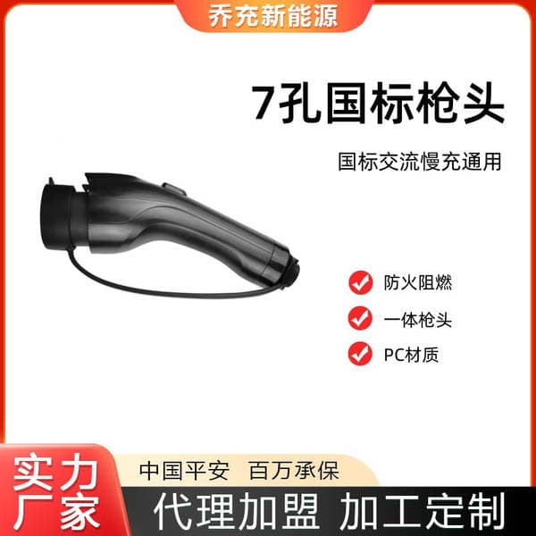 32A/7Kw New Energy Vehicle On-Board Charging Gun with Universal 7-Pin Silver-Plated Connector