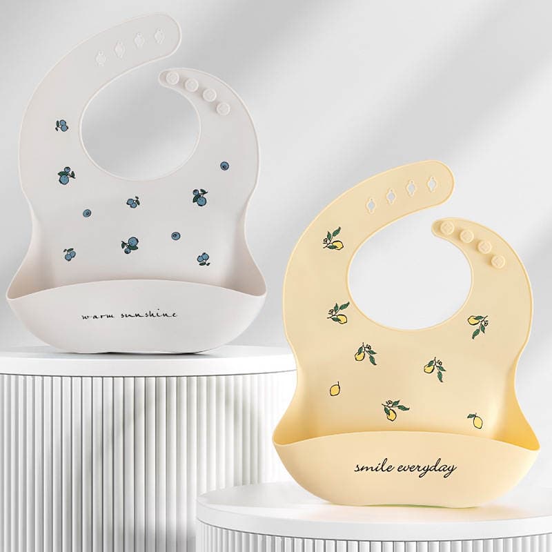 ins Explosive Baby Bib Baby Bib Waterproof Children's Silicone Bib Baby Spit Rice Bag Wash-Free Summer 1