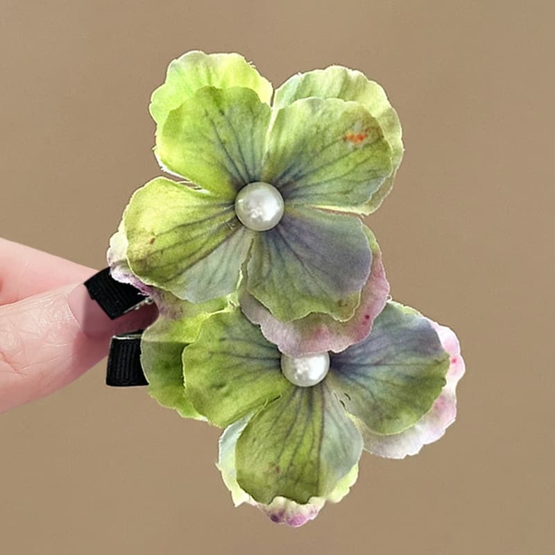 Oil painting green hairpin