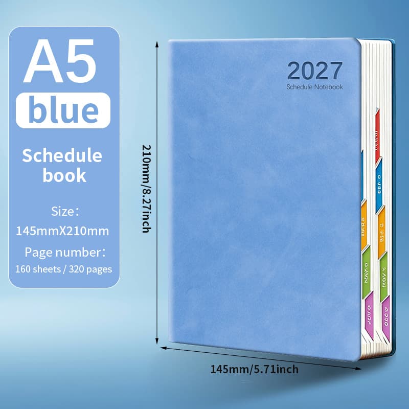 2027 english version simple schedule book-blue