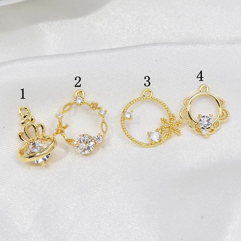 Special price copper plated real gold collection zircon pendant copper plated 18K real gold diy bracelet earrings jewelry accessories material 5